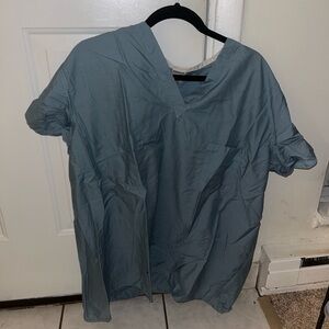 Blue V-Neck Scrub Top
